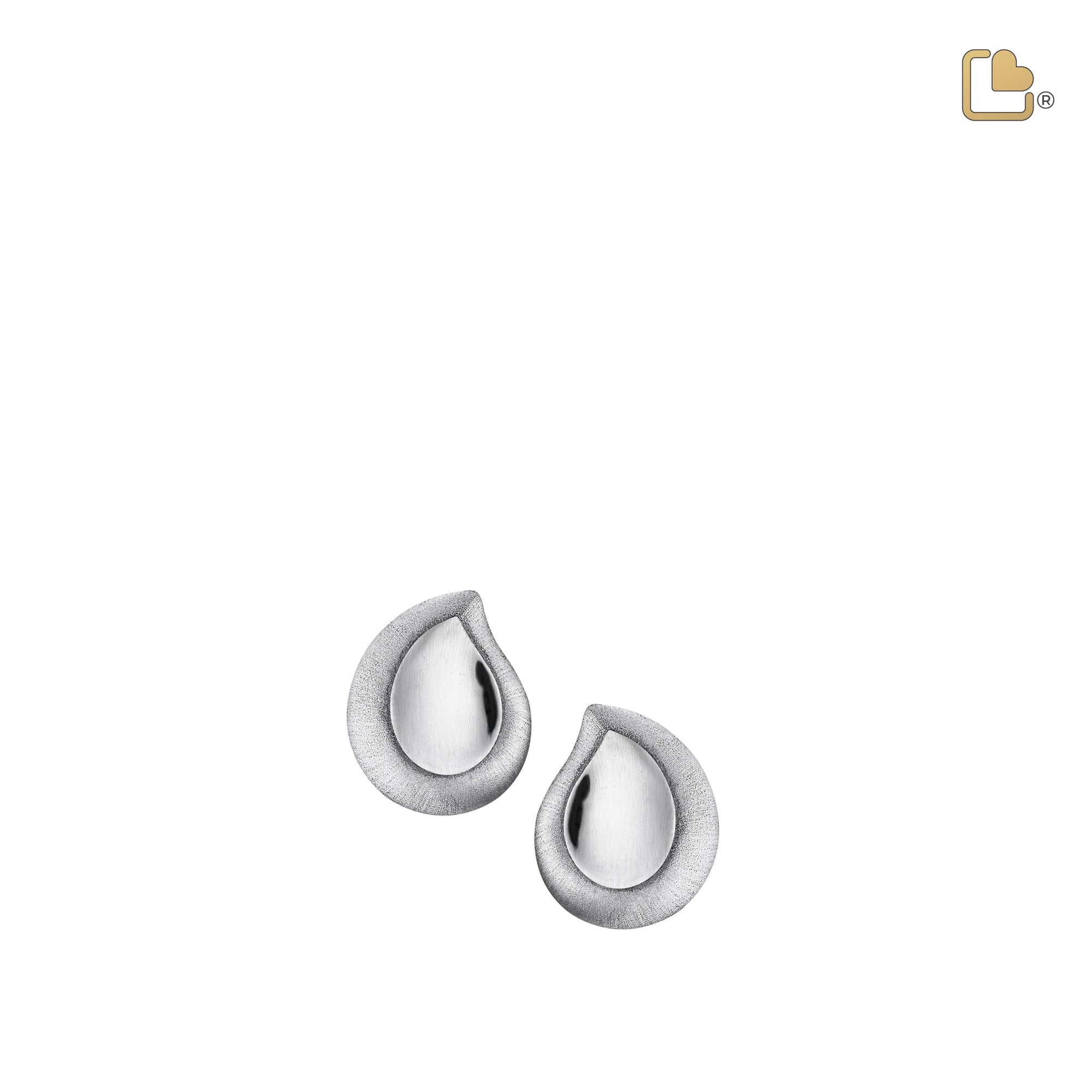 TearDropª Rhodium Plated Two Tone Sterling Silver Stud Earrings