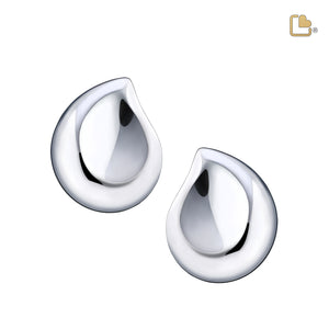 TearDropª Rhodium Plated Sterling Silver Stud Earrings