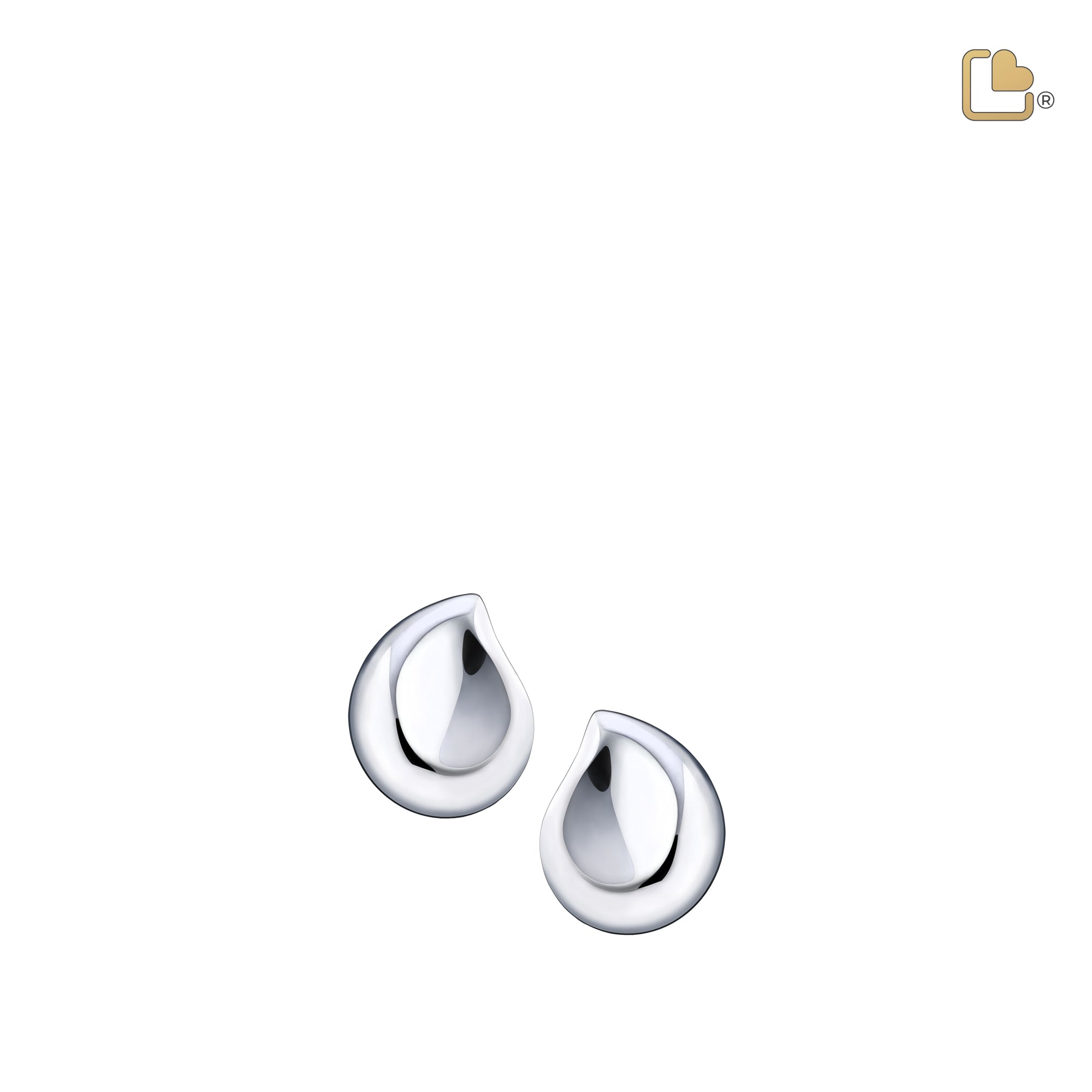 TearDropª Rhodium Plated Sterling Silver Stud Earrings