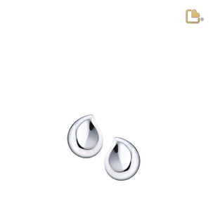 TearDropª Rhodium Plated Sterling Silver Stud Earrings