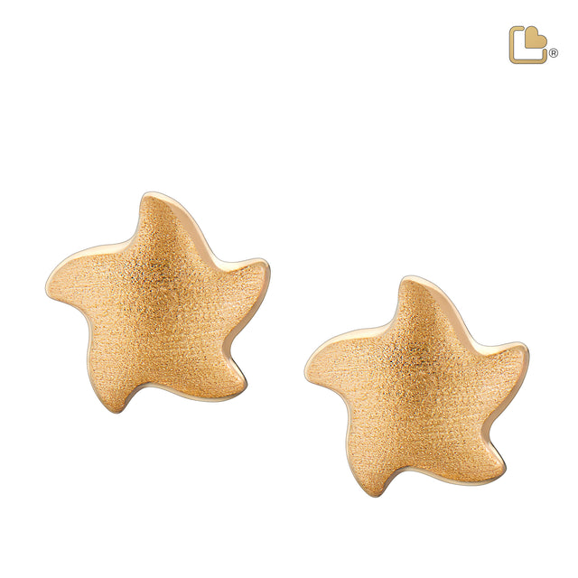 Angelic Starª Gold Vermeil Two Tone Sterling Silver Stud Earrings