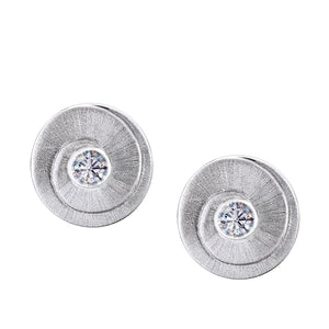 Eternityª with Clear Crystal Rhodium Plated Two Tone Sterling Silver Stud Earrings