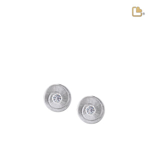 Eternityª with Clear Crystal Rhodium Plated Two Tone Sterling Silver Stud Earrings