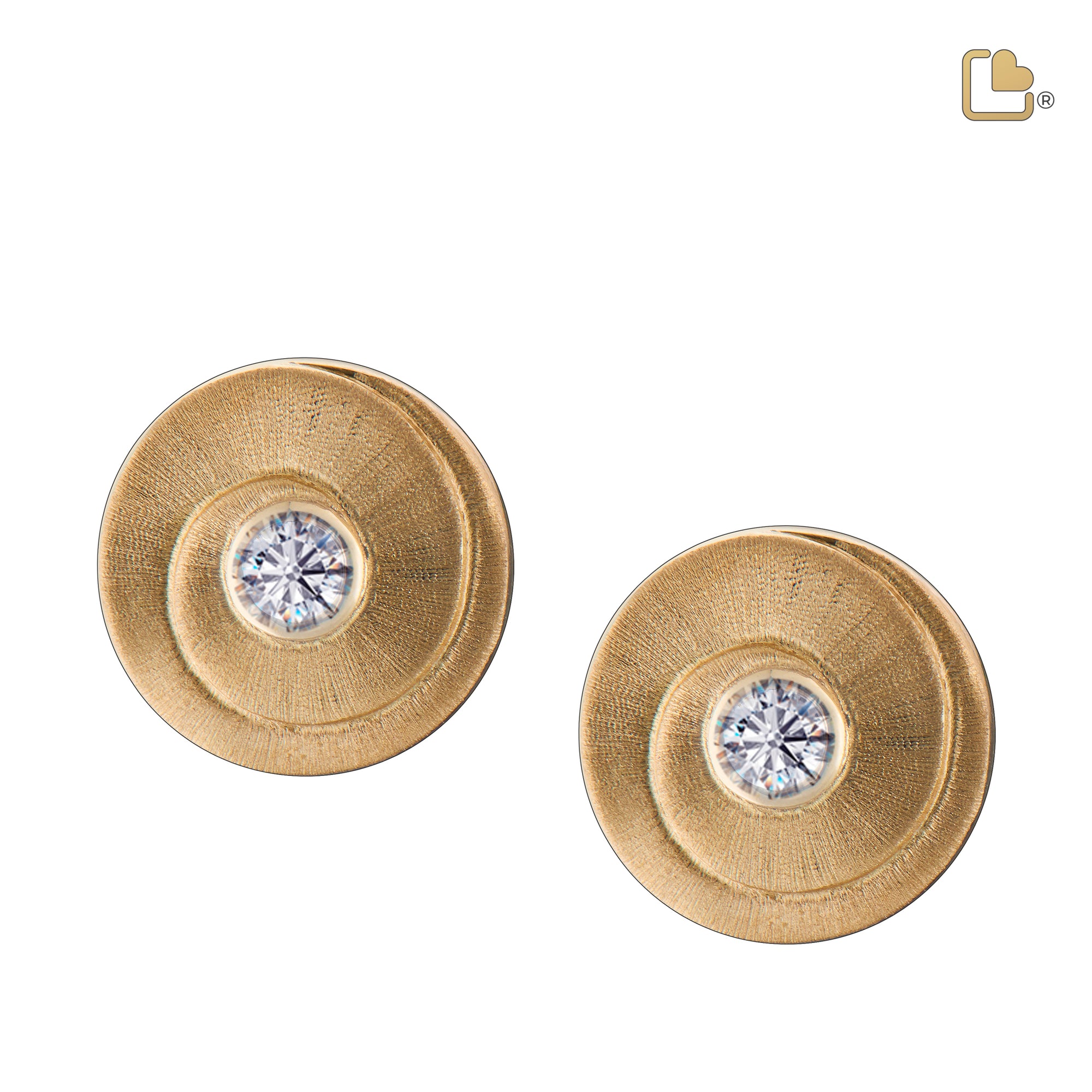 Eternityª with Clear Crystal Gold Vermeil Two Tone Sterling Silver Stud Earrings