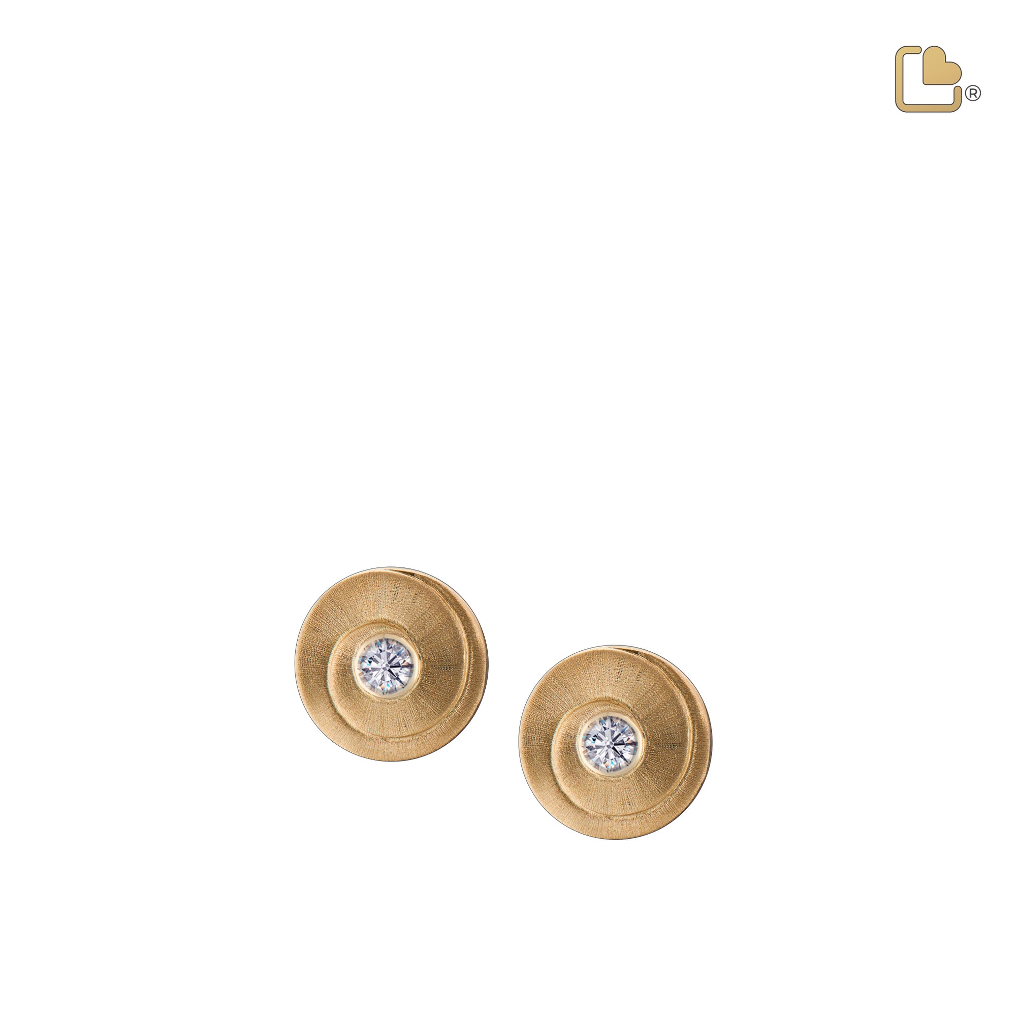 Eternityª with Clear Crystal Gold Vermeil Two Tone Sterling Silver Stud Earrings