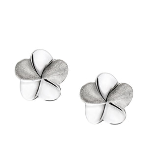 Bloomª Rhodium Plated Two Tone Sterling Silver Stud Earrings