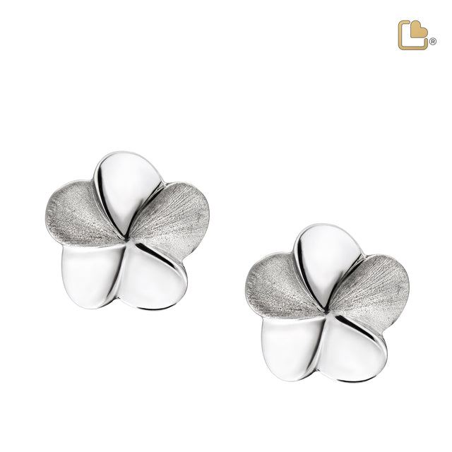 Bloomª Rhodium Plated Two Tone Sterling Silver Stud Earrings