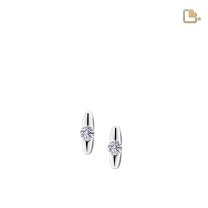 Hopeª Rhodium Plated with Clear Crystal Sterling Silver Stud Earrings