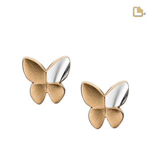 Butterflyª Gold Vermeil Two Tone Sterling Silver Stud Earrings