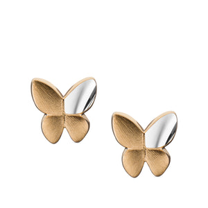 Butterflyª Gold Vermeil Two Tone Sterling Silver Stud Earrings