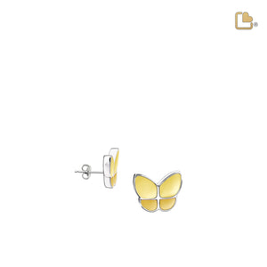 Wings of Hopeª️ Stud Earrings Pearl Yellow & Polished Silver