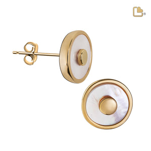 Mother of Pearlª Gold Vermeil Sterling Silver Stud Earrings - COMFORT™ by LoveUrns®