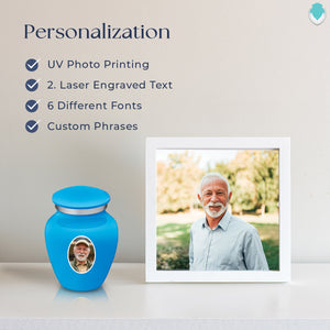 Keepsake Embrace Racing Blue Portrait Cremation Urn