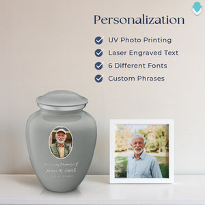 Medium Embrace Slate Grey Portrait Cremation Urn