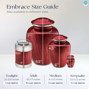 Adult Embrace Pearl Candy Red Hearts Cremation Urn