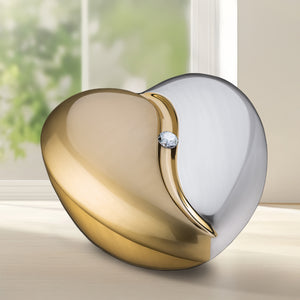 HeartFelt™ Standard Adult Urn Brushed Gold With Crystal