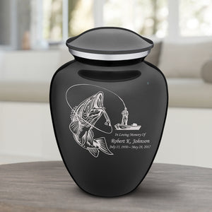 Adult Embrace Charcoal Grey Fishing Cremation Urn