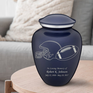 Adult Embrace Cobalt Blue Football Cremation Urn