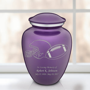 Adult Embrace Purple Football Cremation Urn