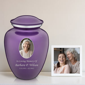 Adult Embrace Purple Portrait Cremation Urn