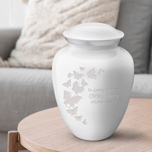 Adult Embrace White Butterfly Cremation Urn