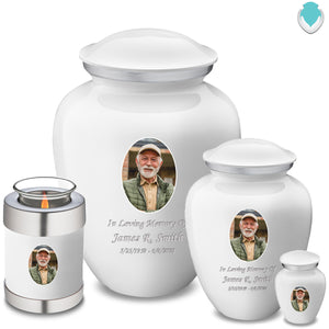 Keepsake Embrace White Portrait Cremation Urn