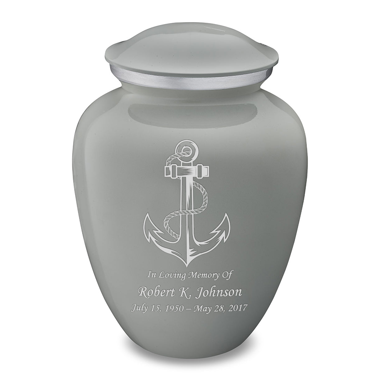 Adult Embrace Slate Grey Anchor Cremation Urn