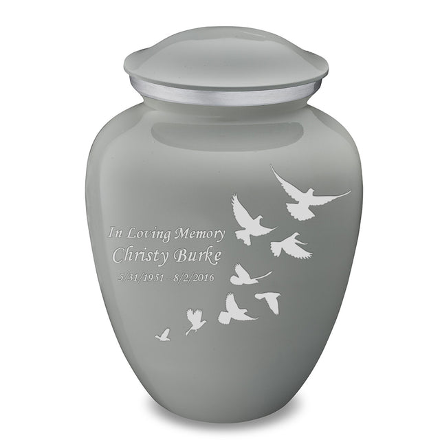 Adult Embrace Slate Grey Doves Cremation Urn