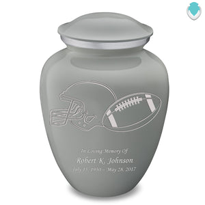 Adult Embrace Slate Grey Football Cremation Urn