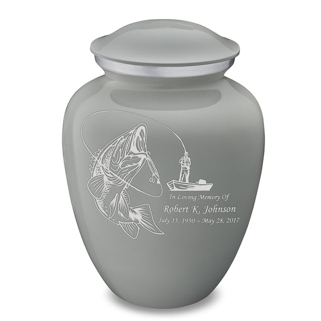 Adult Embrace Slate Grey Fishing Cremation Urn