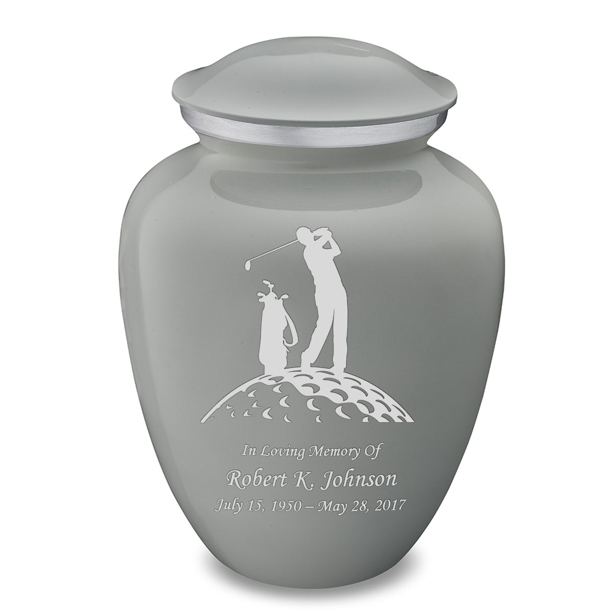 Adult Embrace Slate Grey Golfer Cremation Urn