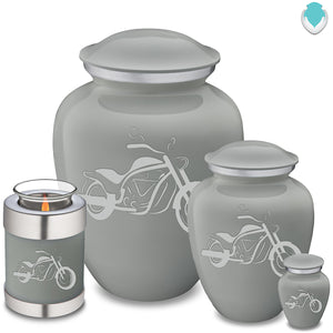 Medium Embrace Slate Grey Motorcycle Cremation Urn