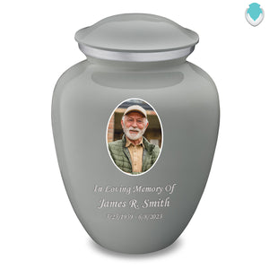 Adult Embrace Slate Grey Portrait Cremation Urn