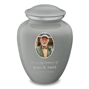 Adult Embrace Slate Grey Portrait Cremation Urn