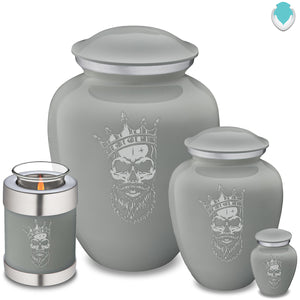 Adult Embrace Slate Grey Skull Cremation Urn