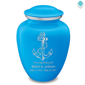 Adult Embrace Racing Blue Anchor Cremation Urn