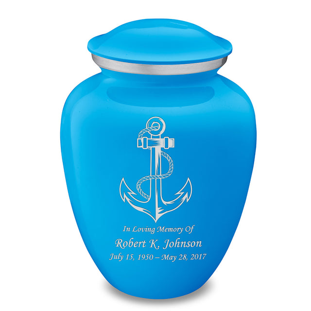 Adult Embrace Racing Blue Anchor Cremation Urn