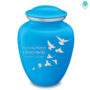 Adult Embrace Racing Blue Doves Cremation Urn