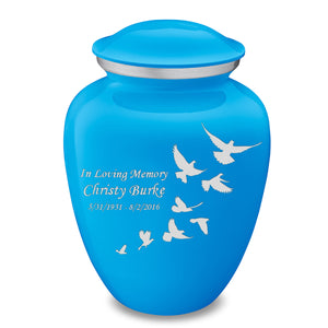 Adult Embrace Racing Blue Doves Cremation Urn