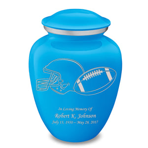 Adult Embrace Racing Blue Football Cremation Urn