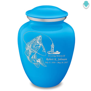 Adult Embrace Racing Blue Fishing Cremation Urn