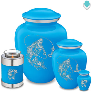 Adult Embrace Racing Blue Fishing Cremation Urn