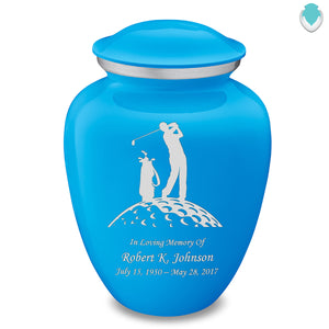 Adult Embrace Racing Blue Golfer Cremation Urn