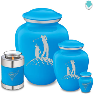 Keepsake Embrace Racing Blue Golfer Cremation Urn