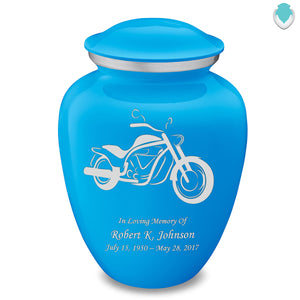 Adult Embrace Racing Blue Motorcycle Cremation Urn