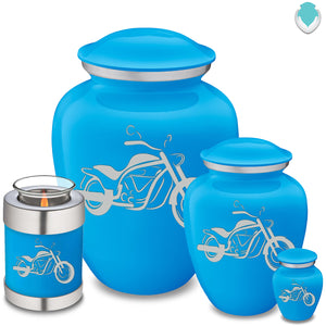 Adult Embrace Racing Blue Motorcycle Cremation Urn