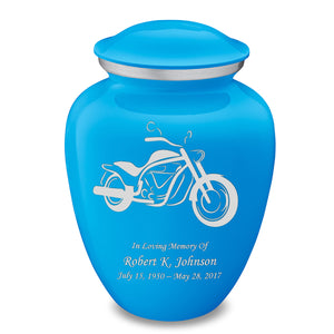 Adult Embrace Racing Blue Motorcycle Cremation Urn