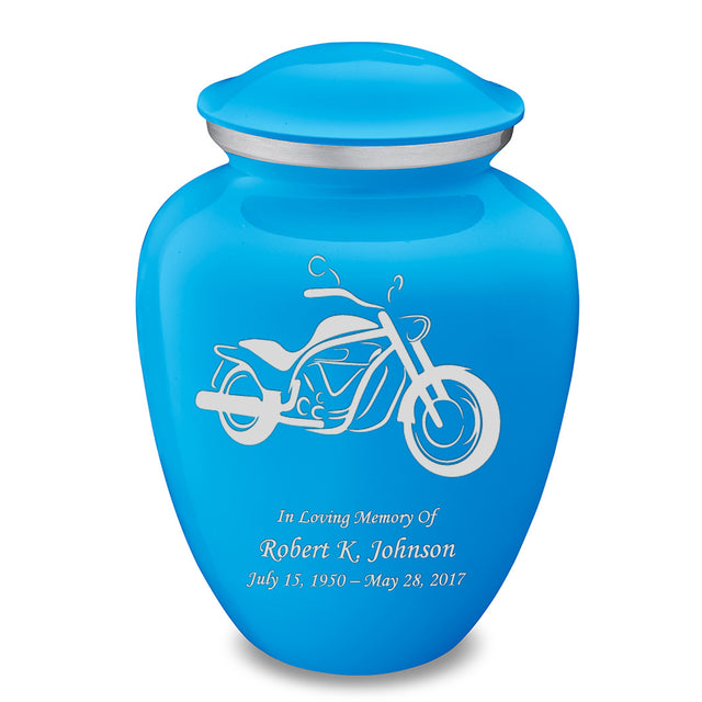 Adult Embrace Racing Blue Motorcycle Cremation Urn