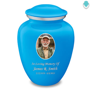 Adult Embrace Racing Blue Portrait Cremation Urn