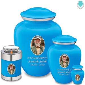 Adult Embrace Racing Blue Portrait Cremation Urn